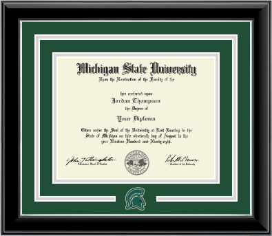 Michigan State University diploma frame - Spirit Medallion Diploma Frame in Onyx Silver