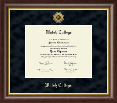 Walsh College diploma frame - Gold Engraved Diploma Frame in Hampshire