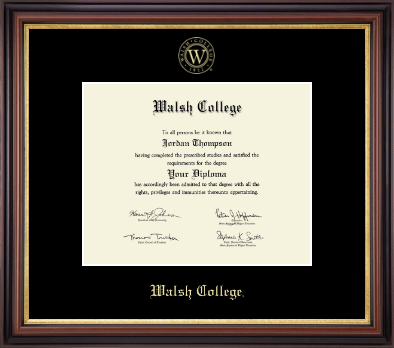 Walsh College diploma frame - Gold Embossed Diploma Frame in Regency Gold