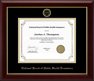 National Board of Public Health Examiners certificate frame - Gold Embossed Certificate Frame in Gallery
