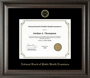 National Board of Public Health Examiners certificate frame - Gold Embossed Certificate Frame in Acadia