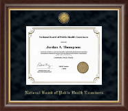 National Board of Public Health Examiners Gold Engraved Certificate Frame in Hampshire