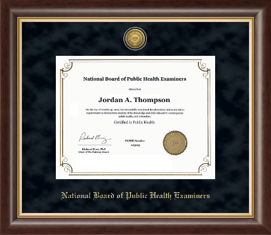 National Board of Public Health Examiners certificate frame - Gold Engraved Certificate Frame in Hampshire