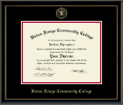Baton Rouge Community College Gold Embossed Diploma Frame in Onexa Gold