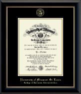 University of Missouri Saint Louis diploma frame - Gold Embossed Diploma Frame in Onyx Gold