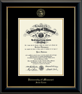 University of Missouri Saint Louis diploma frame - Gold Embossed Diploma Frame in Onyx Gold