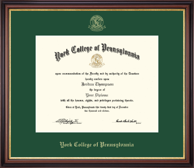York College of Pennsylvania diploma frame - Gold Embossed Diploma Frame in Regency Gold