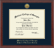 Medical College of Georgia Gold Engraved Diploma Frame in Signature