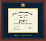 Medical College of Georgia Gold Engraved Diploma Frame in Signature