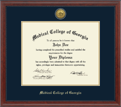 Medical College of Georgia diploma frame - Gold Engraved Diploma Frame in Signature
