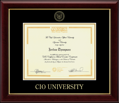 CIO University certificate frame - Gold Embossed Certificate Frame in Gallery