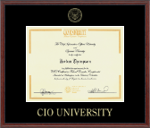 CIO University Gold Embossed Certificate Frame in Signet