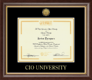 CIO University certificate frame - Gold Engraved Certificate Frame in Hampshire