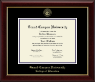 Grand Canyon University diploma frame - Gold Embossed Diploma Frame in Gallery