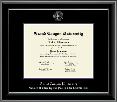 Grand Canyon University diploma frame - Silver Embossed Diploma Frame in Onyx Silver