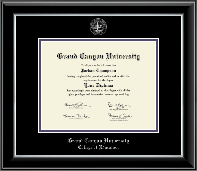 Grand Canyon University diploma frame - Silver Embossed Diploma Frame in Onyx Silver