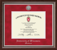 University of Wisconsin Madison Silver Engraved Medallion Diploma Frame in Devonshire