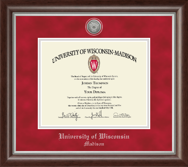 University of Wisconsin Madison diploma frame - Silver Engraved Medallion Diploma Frame in Devonshire
