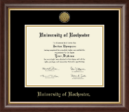 University of Rochester Gold Engraved Medallion Diploma Frame in Hampshire