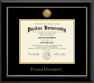 Purdue University diploma frame - Gold Engraved Medallion Diploma Frame in Onyx Gold