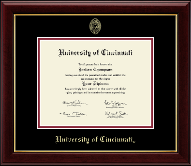 University of Cincinnati diploma frame - Gold Embossed Diploma Frame in Gallery