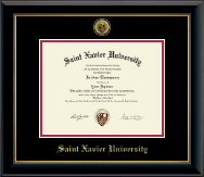 Saint Xavier University diploma frame - Gold Engraved Medallion Diploma Frame in Onyx Gold