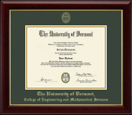 The University of Vermont diploma frame - Gold Embossed Diploma Frame in Gallery