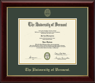 The University of Vermont diploma frame - Gold Embossed Diploma Frame in Gallery