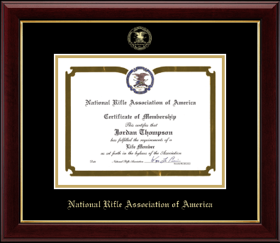 National Rifle Association of America certificate frame - Gold Embossed Certificate Frame in Gallery