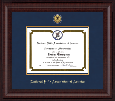 National Rifle Association of America certificate frame - Presidential Gold Engraved Certificate Frame in Premier