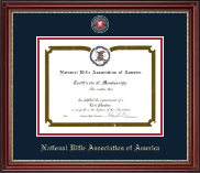 National Rifle Association of America Masterpiece Medallion Certificate Frame in Kensington Gold