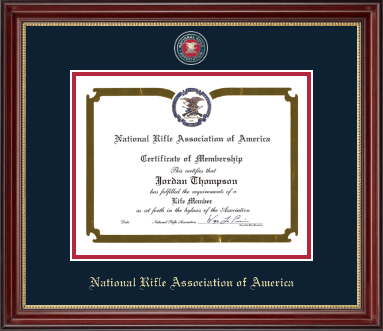 National Rifle Association of America certificate frame - Masterpiece Medallion Certificate Frame in Kensington Gold