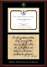National Rifle Association of America diploma frame - Double Certificate Second Amendment Edition Frame in Galleria