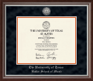 The University of Texas at Austin Silver Engraved Medallion Diploma Frame in Devonshire