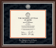 The University of Texas at Austin Silver Engraved Medallion Diploma Frame in Devonshire