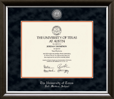 The University of Texas at Austin diploma frame - Silver Engraved Medallion Diploma Frame in Devonshire