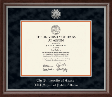 The University of Texas at Austin diploma frame - Silver Engraved Medallion Diploma Frame in Devonshire