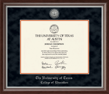 The University of Texas at Austin diploma frame - Silver Engraved Medallion Diploma Frame in Devonshire