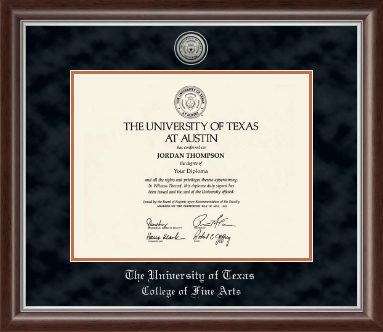 The University of Texas at Austin diploma frame - Silver Engraved Medallion Diploma Frame in Devonshire