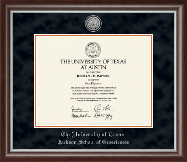 The University of Texas at Austin diploma frame - Silver Engraved Medallion Diploma Frame in Devonshire