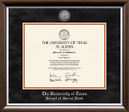 The University of Texas at Austin diploma frame - Silver Engraved Medallion Diploma Frame in Devonshire