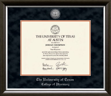 The University of Texas at Austin diploma frame - Silver Engraved Medallion Diploma Frame in Devonshire