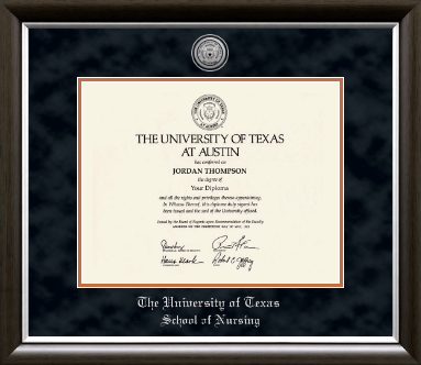 The University of Texas at Austin diploma frame - Silver Engraved Medallion Diploma Frame in Devonshire