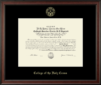 College of the Holy Cross diploma frame - Gold Embossed Diploma Frame in Studio