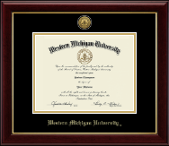 Western Michigan University Diploma Frame - Gold Engraved Medallion Diploma Frame in Gallery
