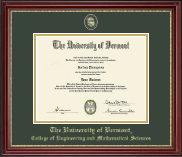 The University of Vermont diploma frame - Masterpiece Medallion Diploma Frame in Kensington Gold