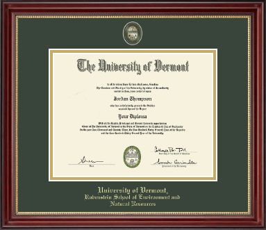 The University of Vermont diploma frame - Masterpiece Medallion Diploma Frame in Kensington Gold