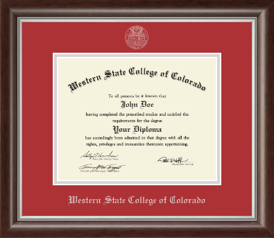 Western State College of Colorado diploma frame - Silver Embossed Diploma Frame in Devonshire