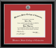 Western State College of Colorado diploma frame - Silver Engraved Diploma Frame in Onyx Silver