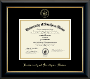 University of Southern Maine Gold Embossed Diploma Frame in Onyx Gold